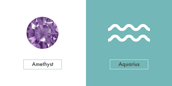amethyst and aquarius symbol