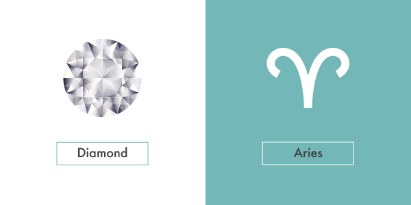 diamond and aries symbol