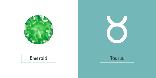 emerald and taurus symbol