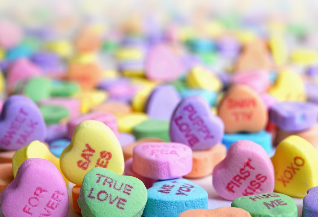 Heart shaped candy.
