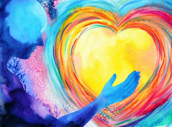 colorful painting of heart