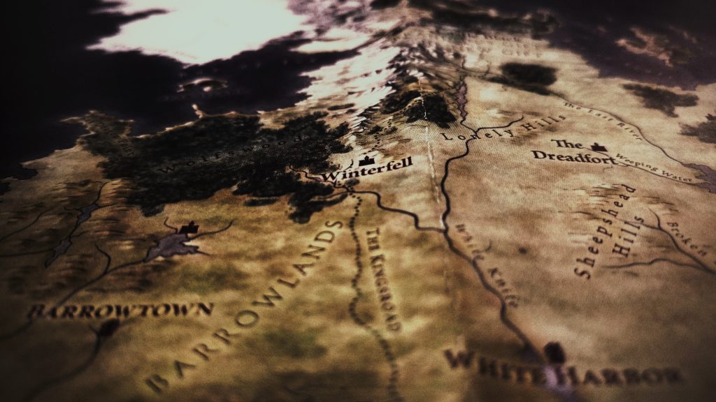 Game of Thrones map of The Seven Kingdoms