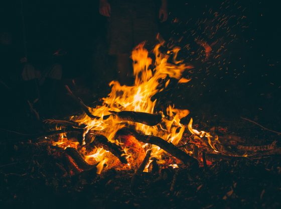 bonfire burning