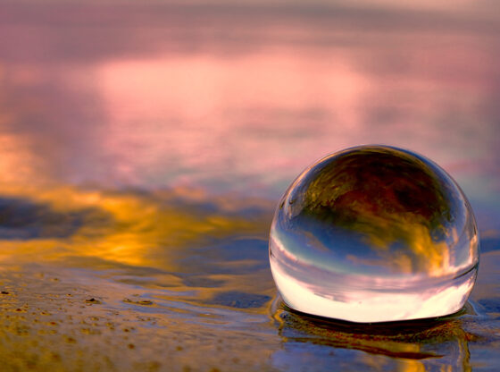 Crystal Ball with sunset
