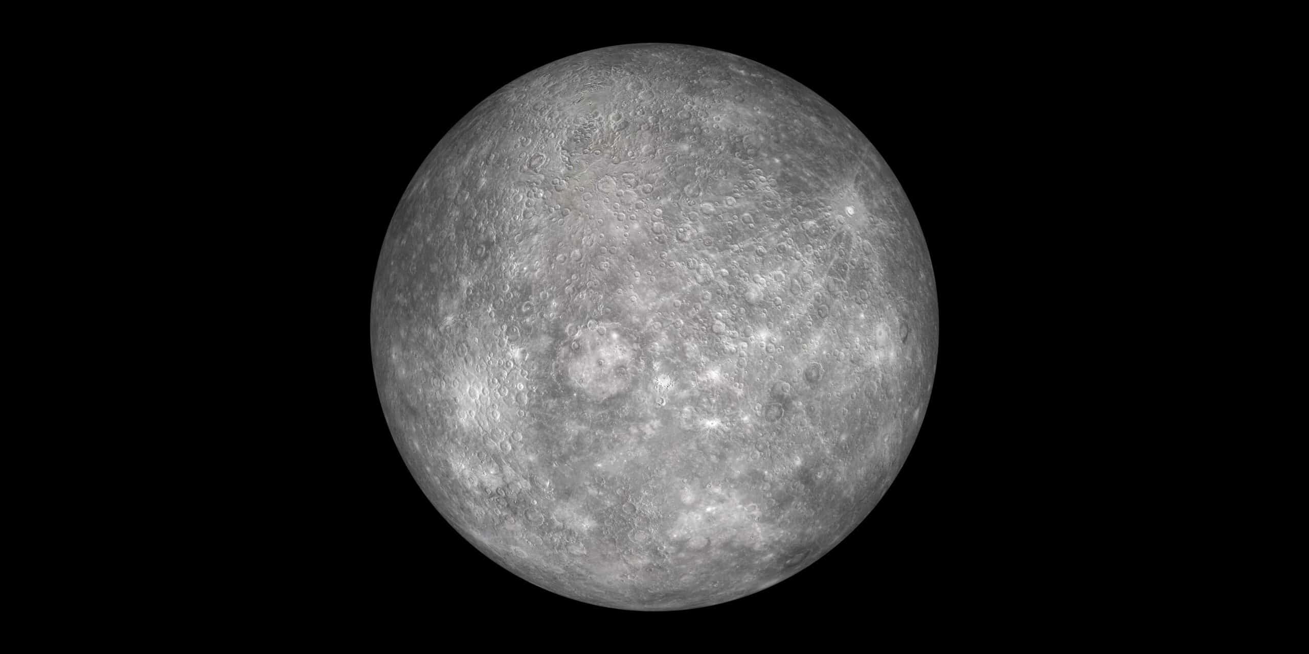 Planet Mercury Black Background