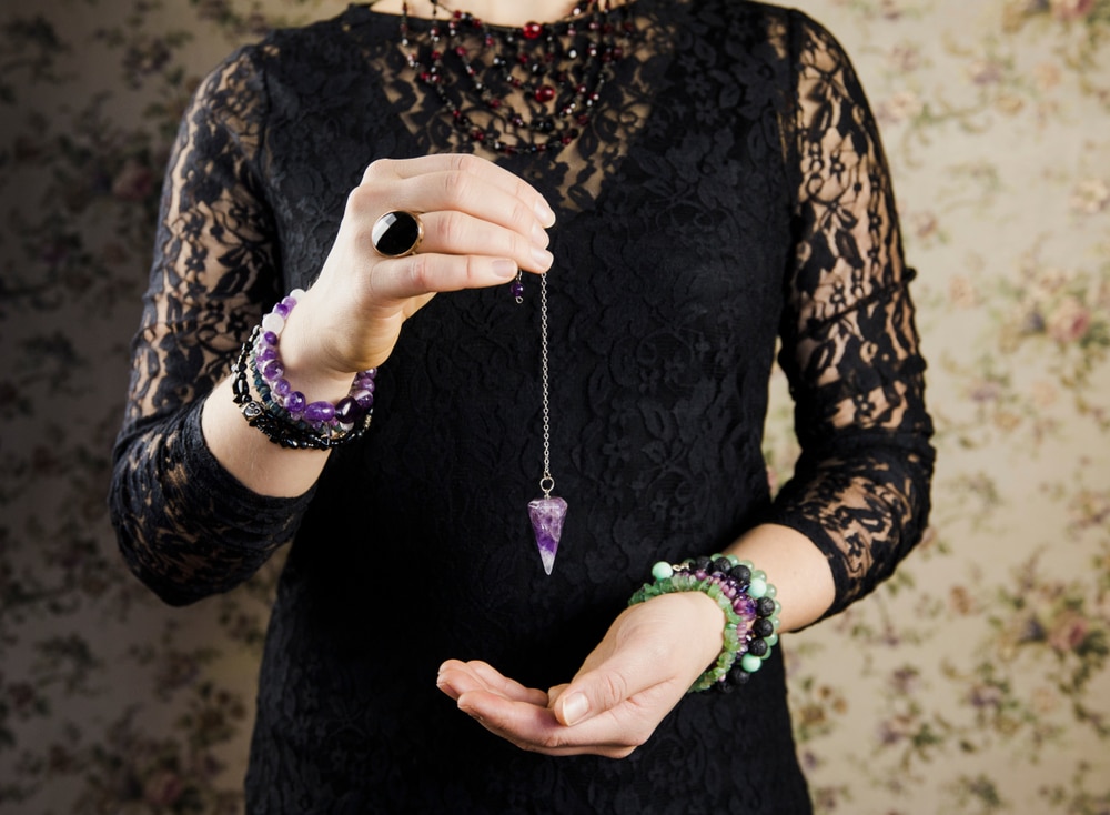  Close-up of a woman getting a psychic reading