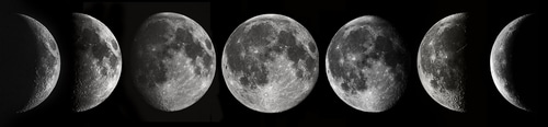 The different phases of the moon
