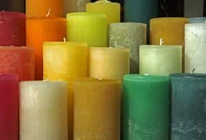 Colored candles for the 7-day 7 color candle prayer